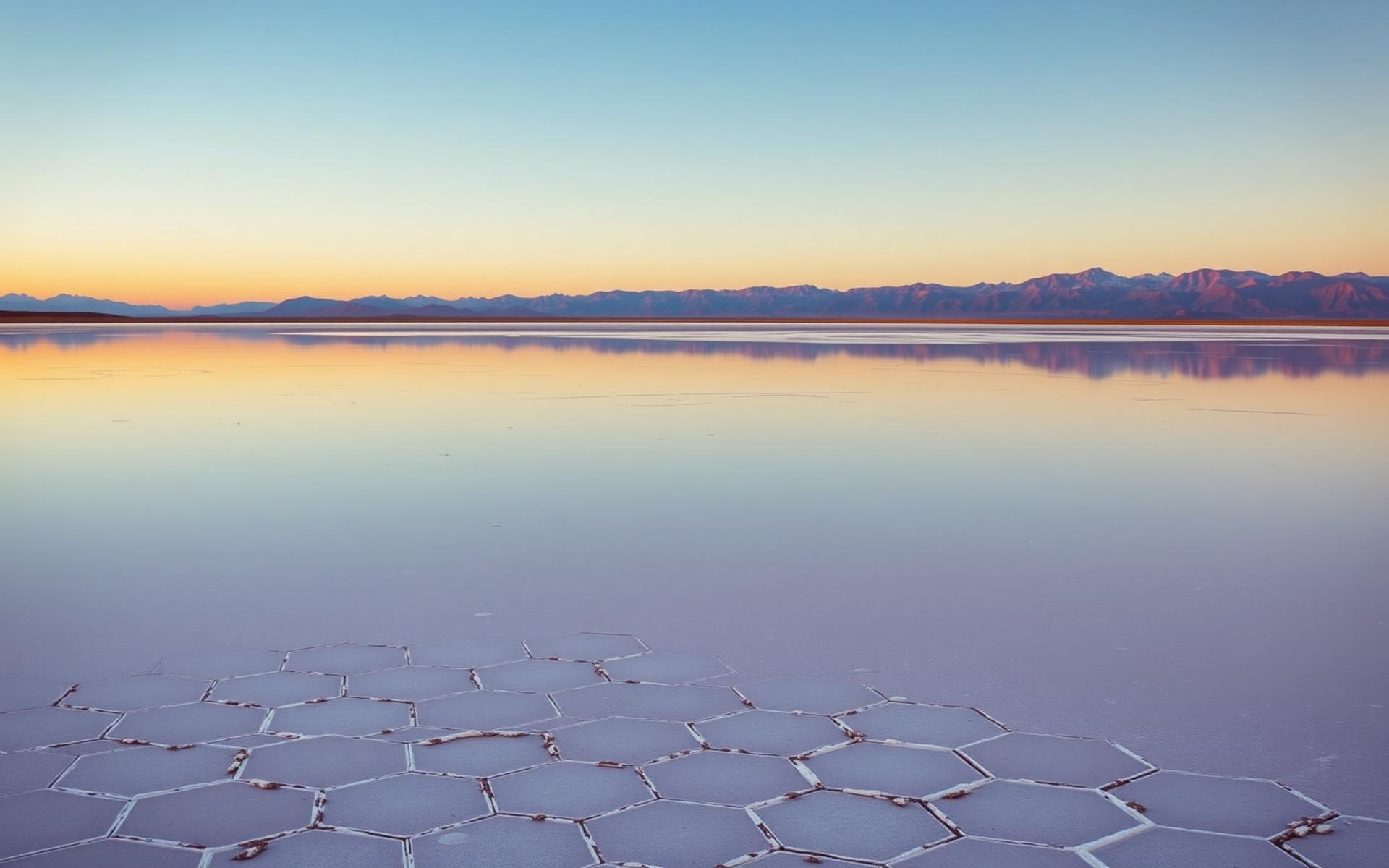 Salar de Uyuni at golden hour